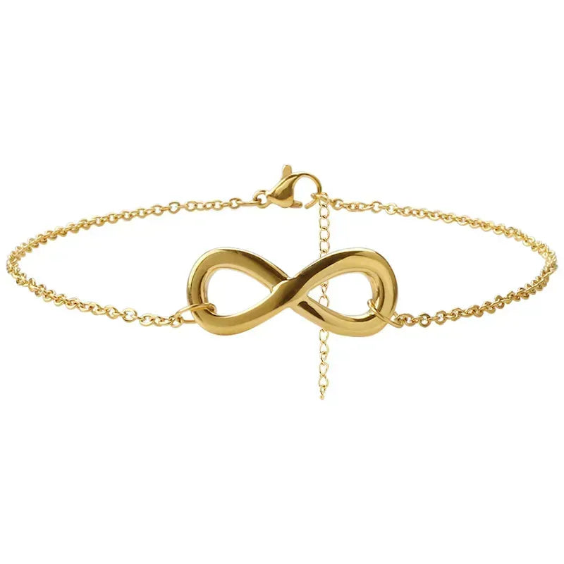 Basic Simple Style Infinity Stainless Steel Women's Anklet Ökklaband