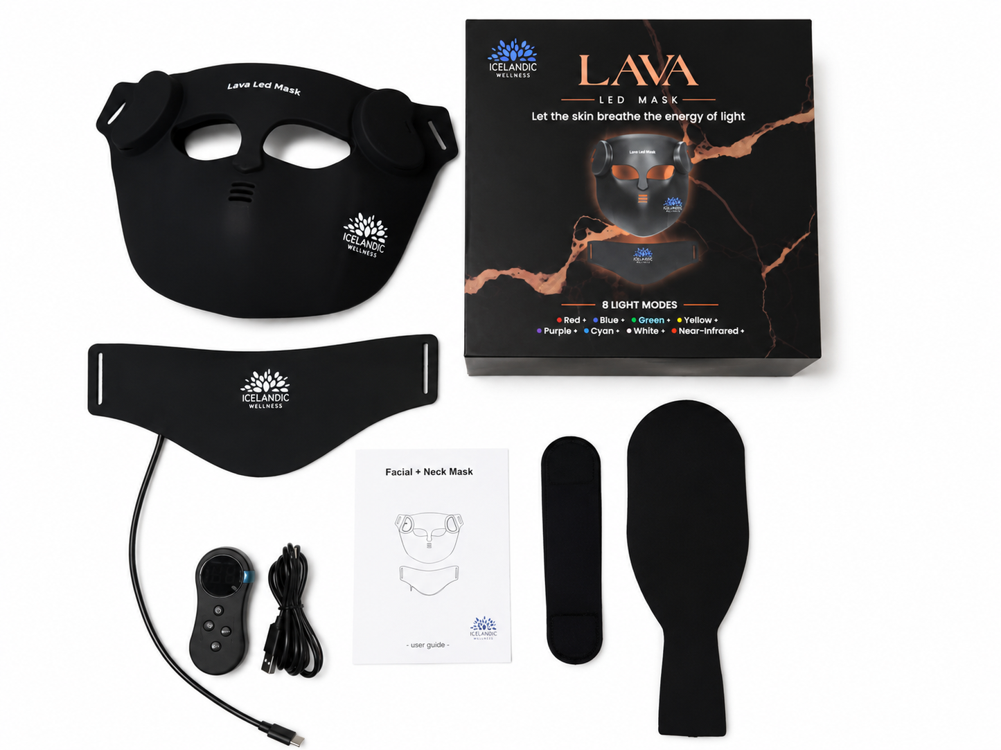 Lava Led 4D mask Rauðljósagríman