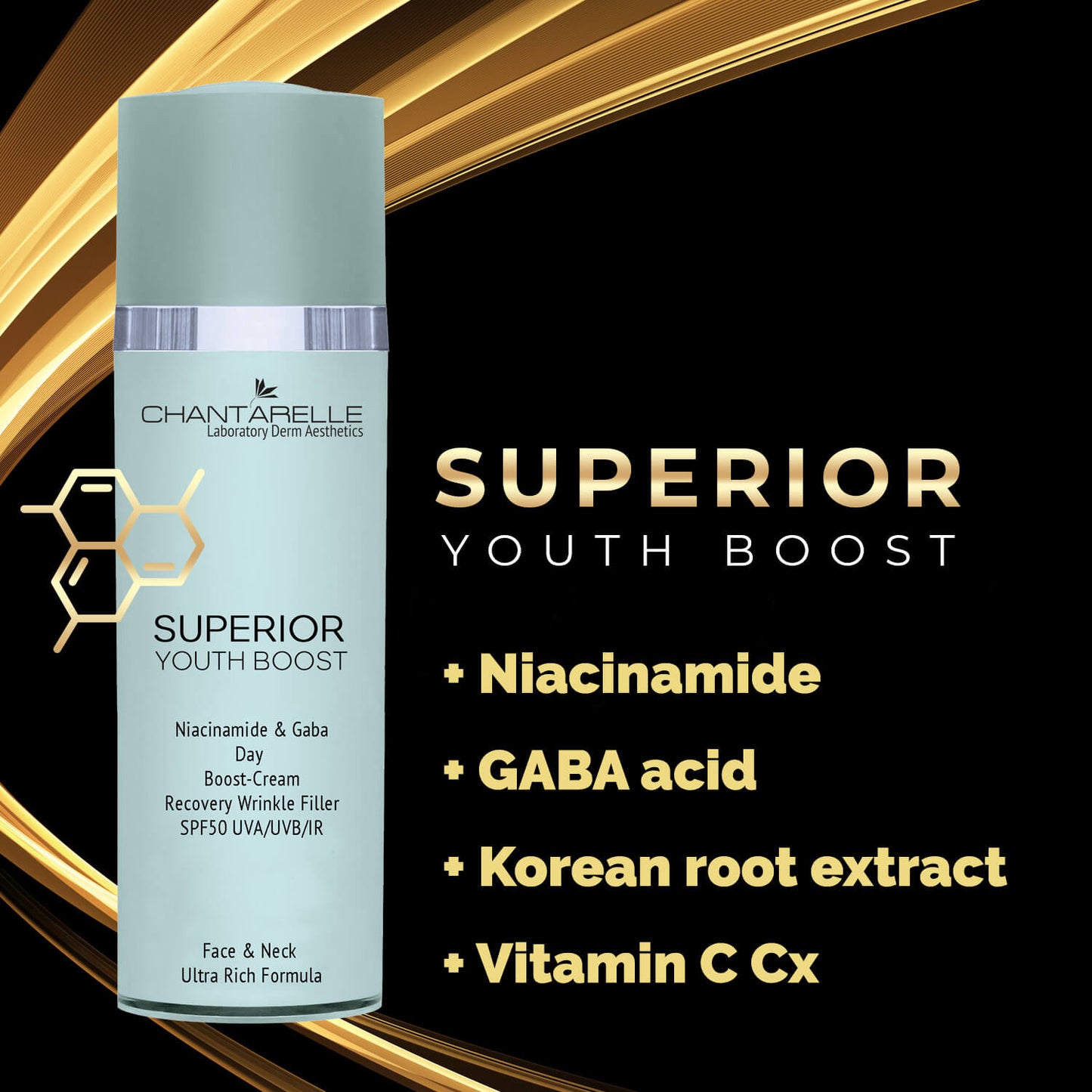 Superior Youth Day Boost-Cream SPF 50 Recovery Wrinkle Filler with Niacinamide & Gaba